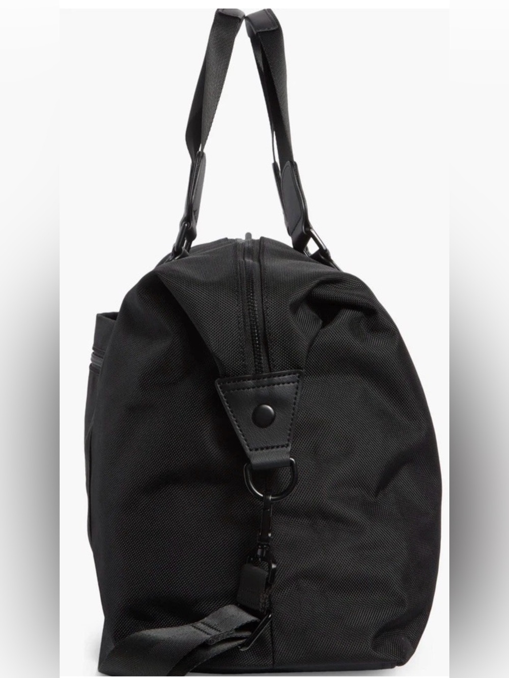 Bonobos~Black Ballistic Nylon Duffle Bag w/ Leather Accents-Adjustable
Strap~NWT - Picture 11 of 16